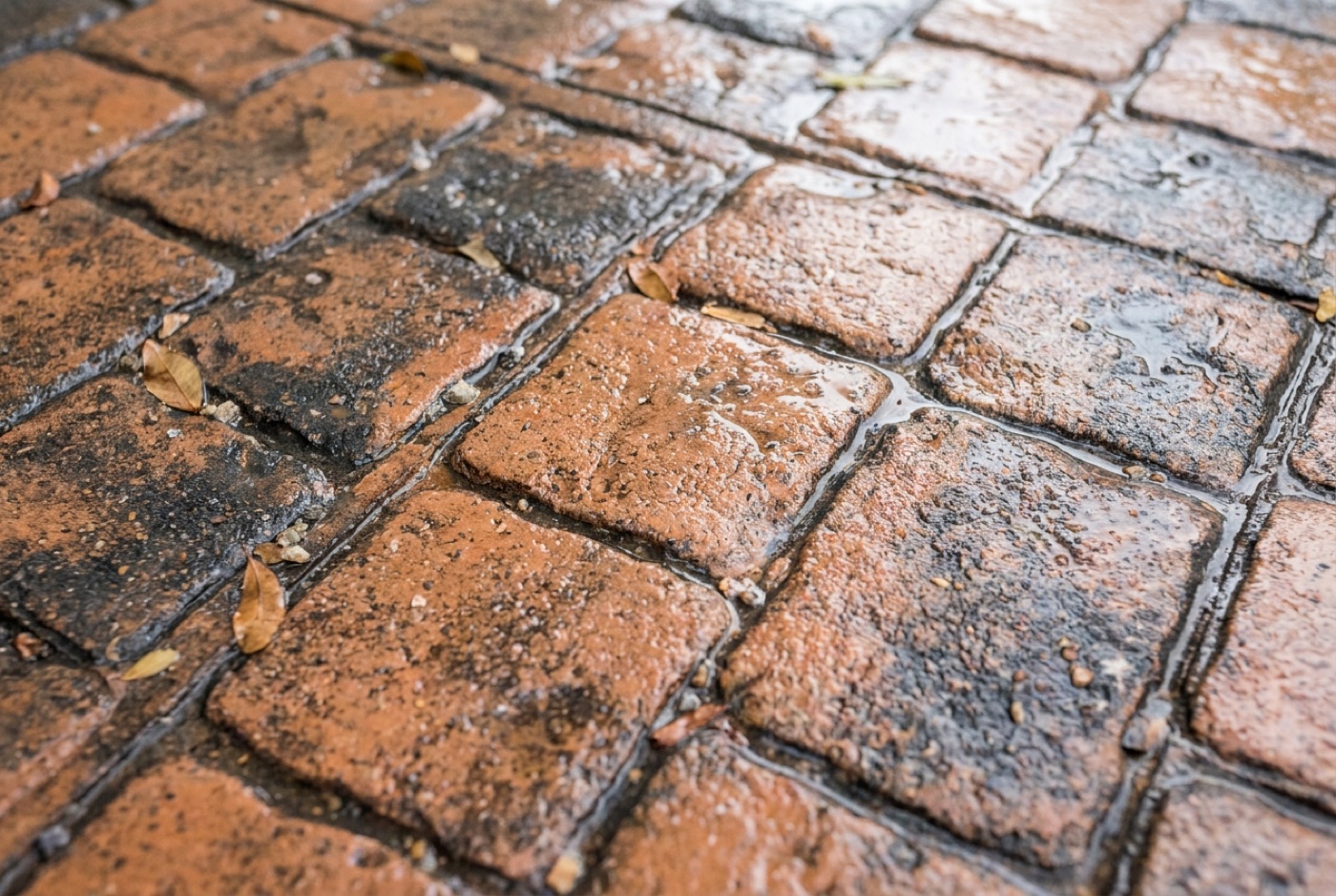 Stamped decorative concrete with a stone pattern